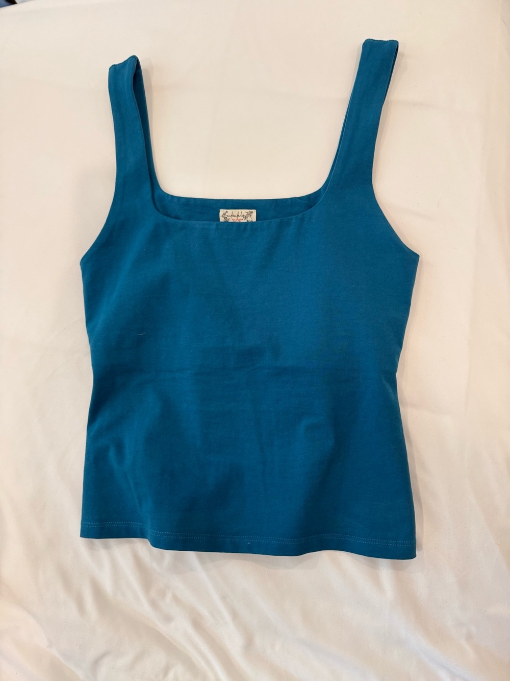 Outdoor Voices Teal Square-Neck Tank